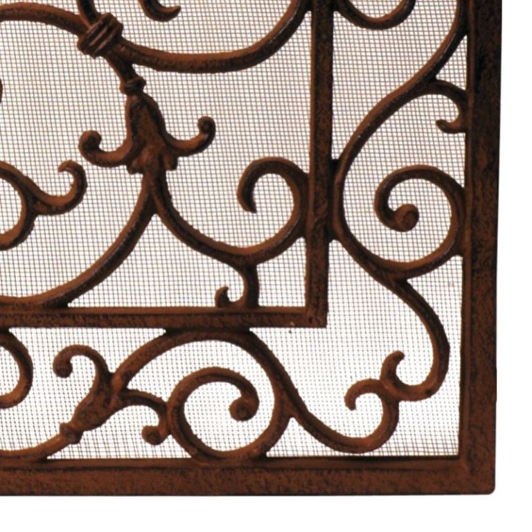 Parascintille In Ghisa Per Camino 'Chateau Aurelie' – Stile Liberty Antico – 72x72 Cm – 17,5 Kg