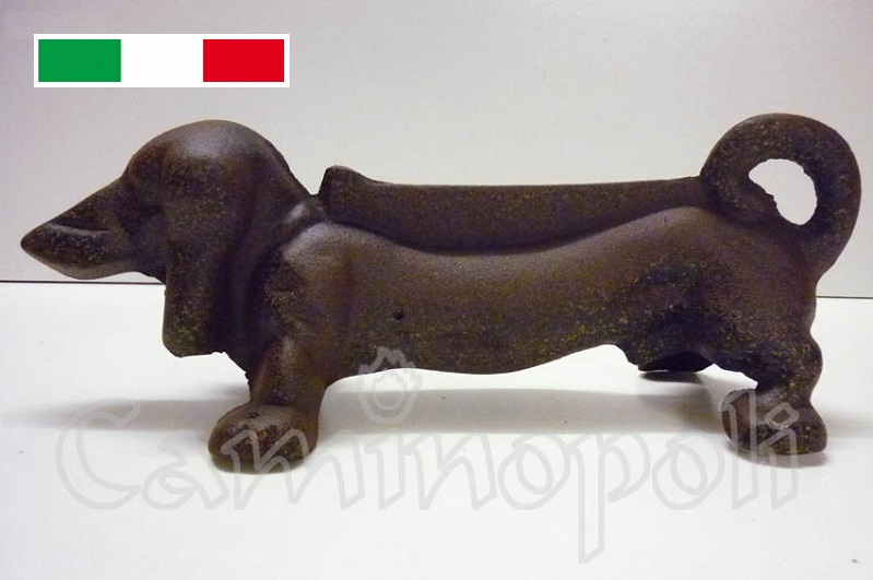 Moritz Campanello Da Parete In Ghisa A Forma Di Bassotto - 33 Cm, Stile Rustico Anticato, Marrone