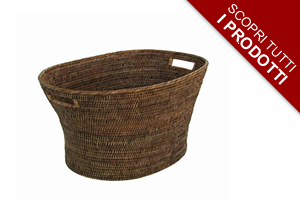 Cesta Portalegna In Rattan Avilia – Foderata, 47x40 Cm, Con Maniglie, Elegante Per Camino E Interni